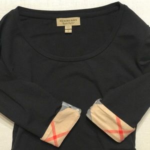 BURBERRY ‘Check Cuff Top’